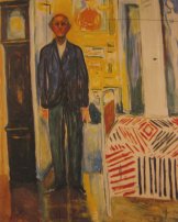 Edvard Munch nell'Autoritratto tra la pendola e il letto
