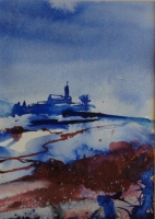 'Monferrato invernale' 2008 acquerello e inchiostro su carta