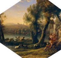 Claude Lorrain, Paesaggio, olio su rame, Roma, Fondazione Amata