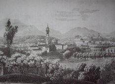 Veduta di Varese nel 1820 (stampa Lose)