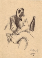 Conti, 'Uomo seduto che fuma la pipa', 1919