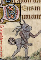 Figura di demonio in un'antica pergamena