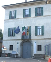 La facciata d'ingresso di Villa Panza