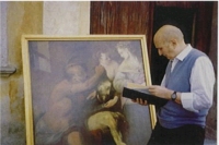 Giovanni Testori con il quadro