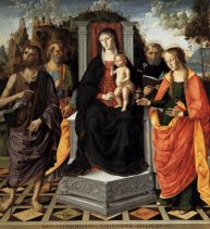 Palmezzano, Madonna in trono tra i santi