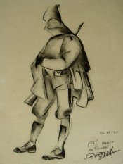 Achille Funi, Ritratto di Bucci volontario 1915