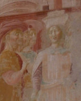 Un particolare degli affreschi del Vecchietta