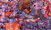 Portrait of war child, 1983, spray su tela, 125 x 220 cm