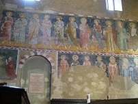 Veduta interna degli affreschi del Battistero