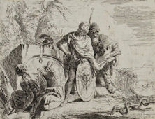Astrologo e giovane soldato, acquaforte, Museo Civico di Bassano