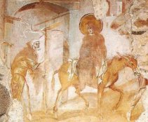 affreschi di S.Maria foris portas, la partenza di Maria e Giusep